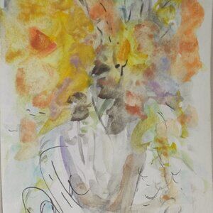 Original Collectable "New Beginnings Floral" impressionistic watercolor painting